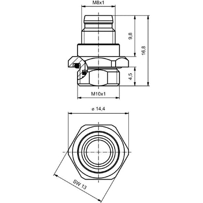 2424520000 - M8 Nickel-Plated Connector, 9mm Installation Height  (Pack of 25)