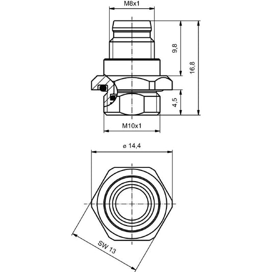 2424520000 - M8 Nickel-Plated Connector, 9mm Installation Height  (Pack of 25)