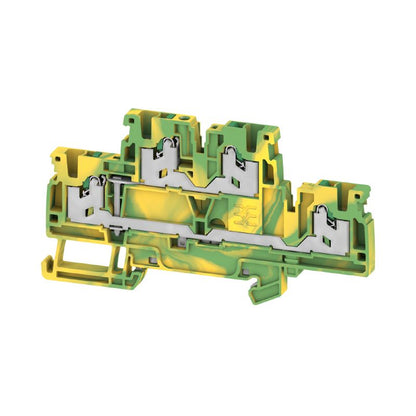 2902460000 - Green/Yellow 2.5 PE Terminal for TS 35 Rail, 4 Connections  (Pack of 50)