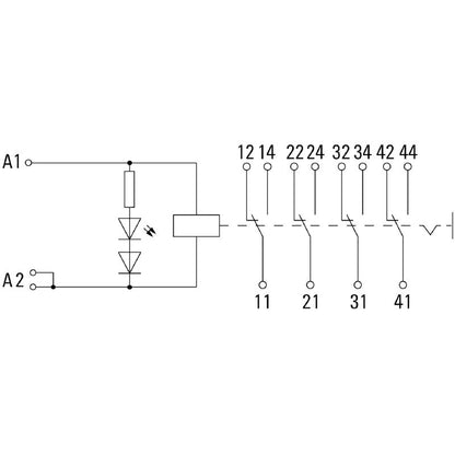 8921060000 - 230VAC Relay Module with 4 CO Contacts and Test Button  (Pack of 10)