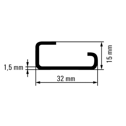 0514400000 - 2000mm Steel Terminal Rail with Zinc Coating  (Pack of 20)