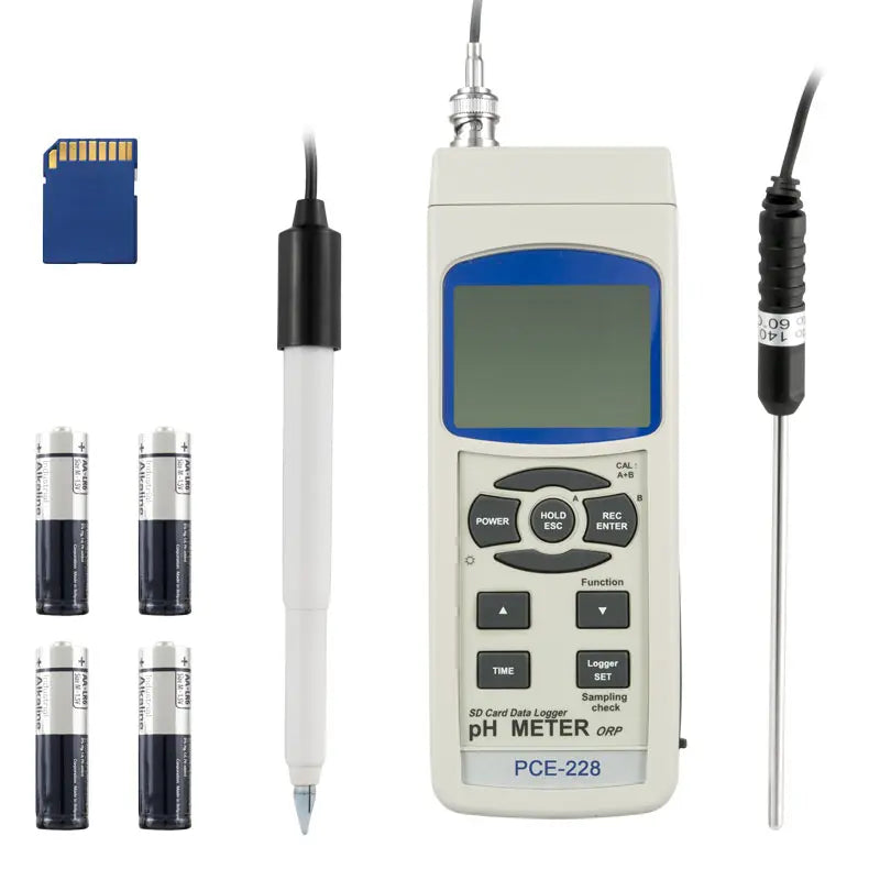 PCE-228S - Handheld Soil pH Meter with SD Card & Easy Read Display