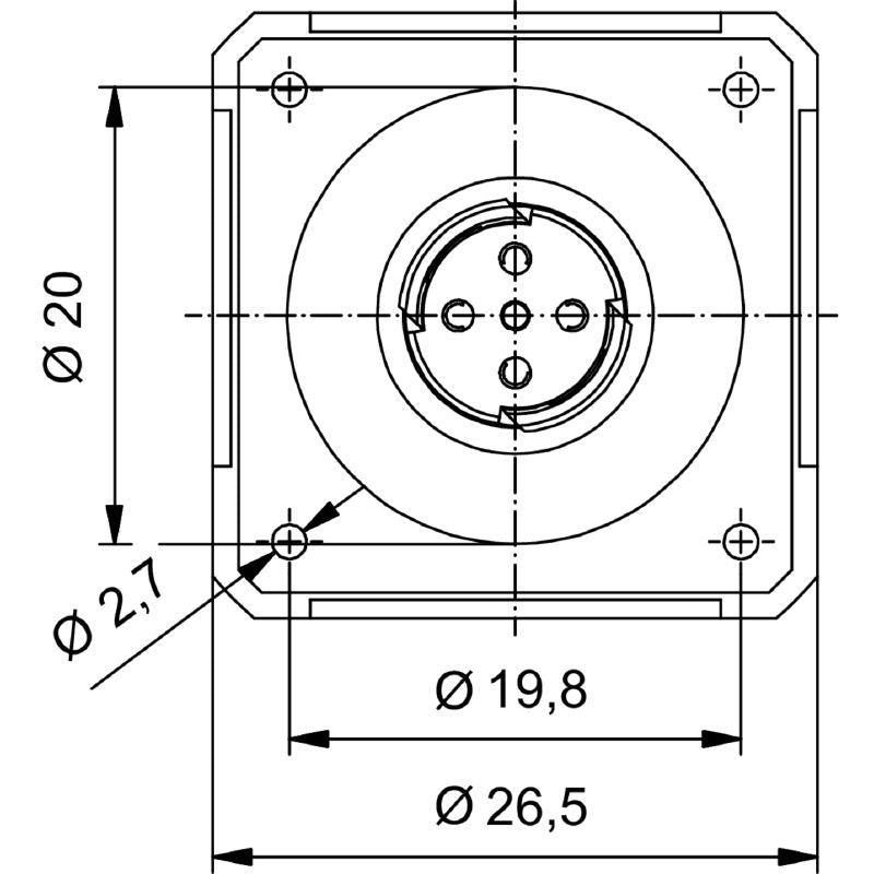2424340000 - IP67 Nickel-Plated Front Mount Connector with 4 Poles  (Pack of 10)