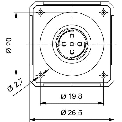 2424340000 - IP67 Nickel-Plated Front Mount Connector with 4 Poles  (Pack of 10)