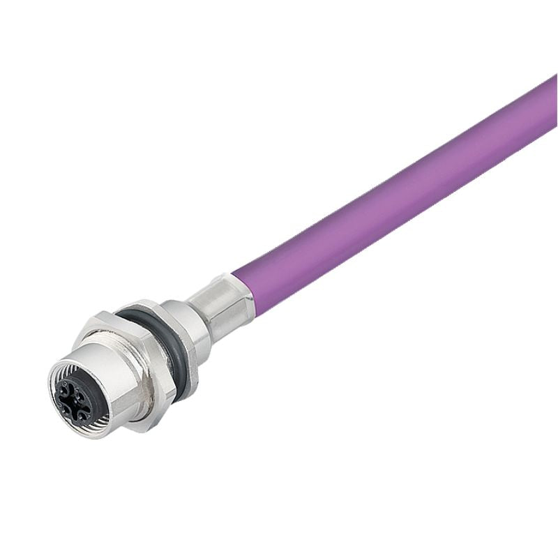 1279480050 - M12 0.5m Cable, 2 Poles, Gold-Plated Contacts, IP68 Rated