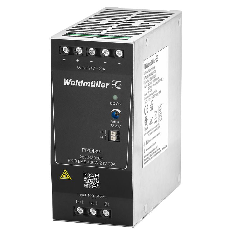 2838480000 - 480W 24V Metal Power Supply with Overload Protection