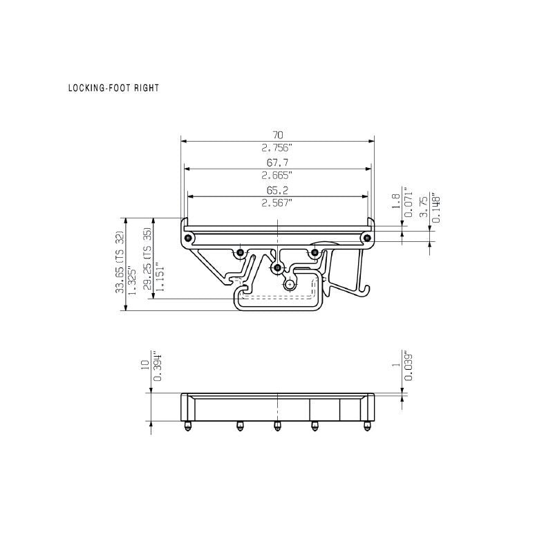 8453040000 - RS 70 Clip-In Foot, 13.7mm, Right DIN Compatible  (Pack of 20)