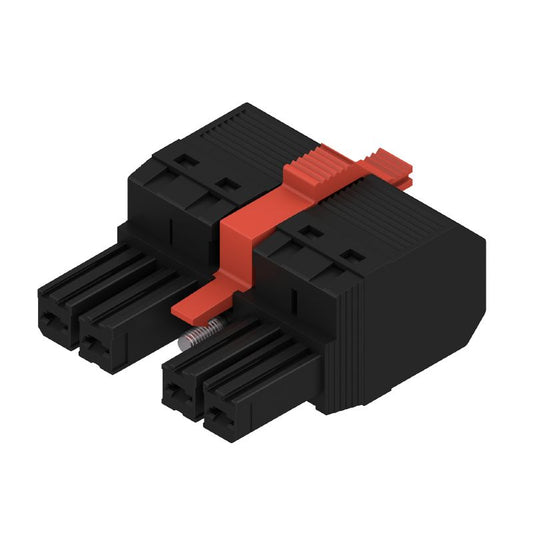 1201710000 - 4-Pole 7.62mm PCB Connector, 180° Orientation, Tension-Clamp  (Pack of 40)