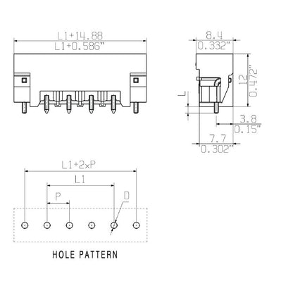 1838490000 - 7-Pole Black PCB Header Connector with 5.08mm Pitch  (Pack of 36)