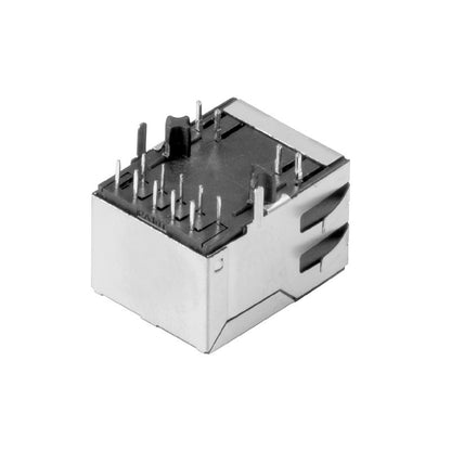 2544510000 - 90° RJ45 Transformer Jack with 10 Poles, Nickel Shield  (Pack of 120)