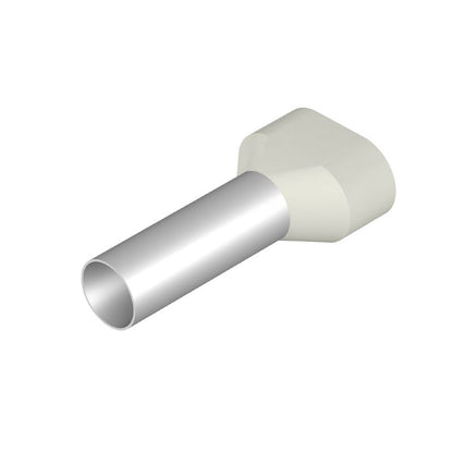 9037740000 - 50-Pack White Twin Wire End Ferrules, 17.2mm Height  (Pack of 50)