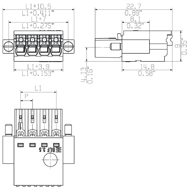 2933790000 - 3.50mm 7-Pole PCB Female Connector with PUSH IN Mechanism  (Pack of 54)