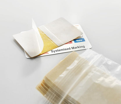 1175850000 - 54x85mm Self-Adhesive MetalliCard with Transparent Strip  (Pack of 100)