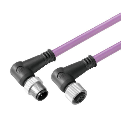 1062330300 - 3m M12 Bus Connection Cable, 2-Pole, Shielded, 90° Orientation