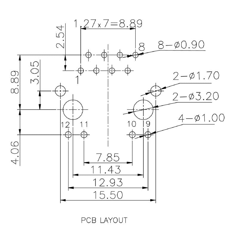 2562870000 - 12-Pole PCB Modular Jack with 90° Elbow Connector  (Pack of 200)