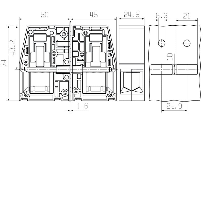 1937370000 - RoHS Certified 95 mm² Green/Yellow Feed-Through Terminal  (Pack of 10)