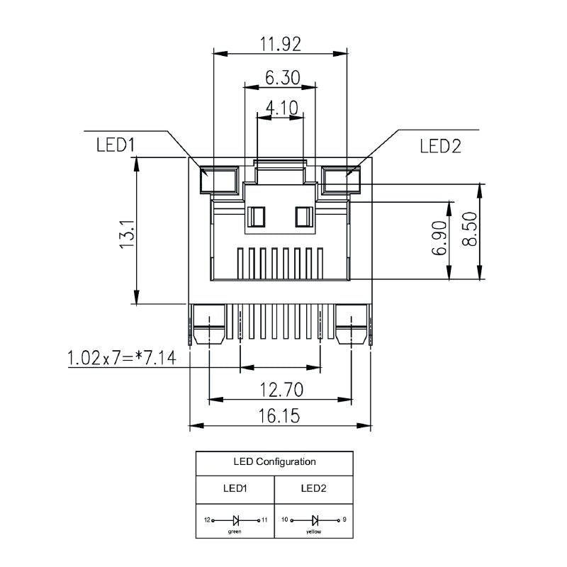 2562950000 - 12-Pin RJ45 Modular Jack for PCB, OMNIMATE Data Series  (Pack of 200)