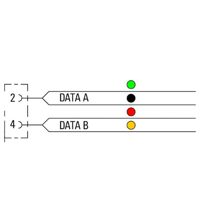 1431510150 - Durable 1.5m M12 Bus Line Connector with 4 Poles