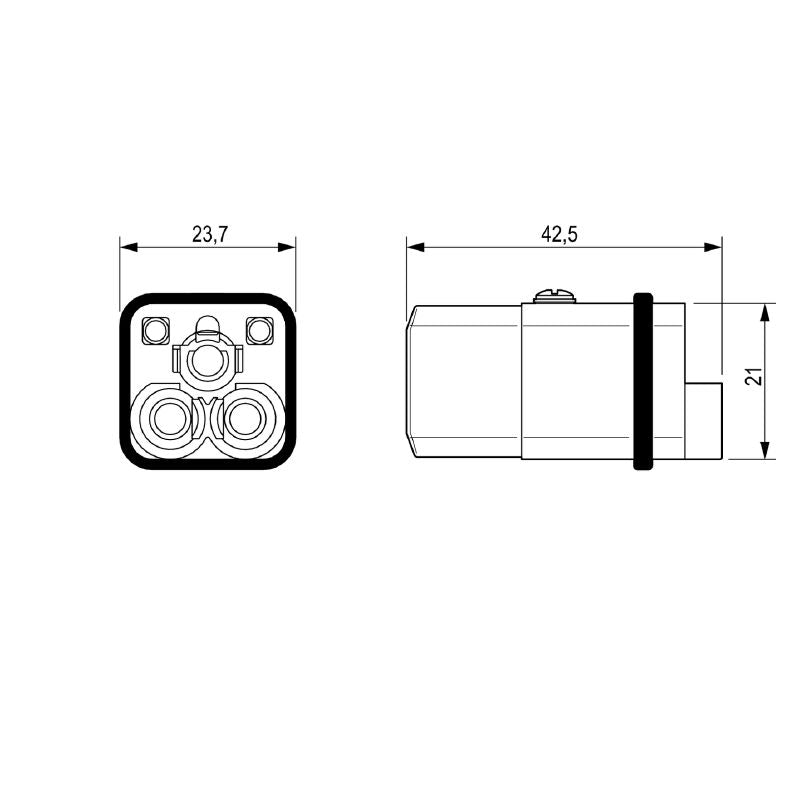3103500000 - 2-Pole Crimp Connector, 40A, 400V, RoHS Compliant