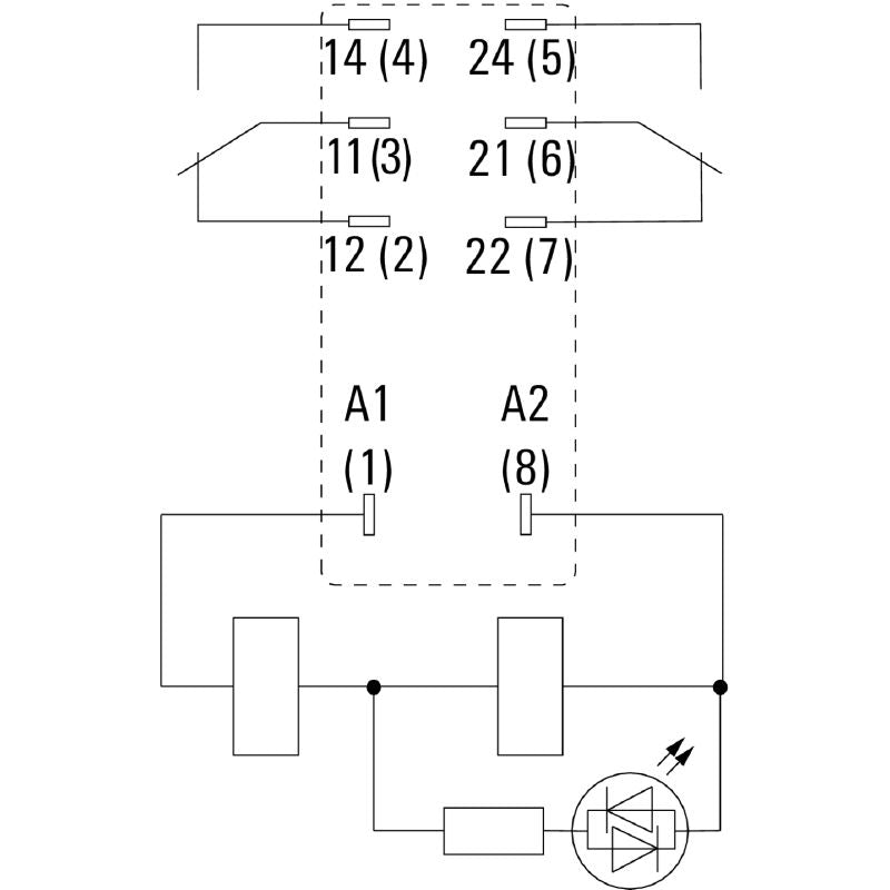 7760056343 - 24V AC DRI Relay with 5A Capacity & Test Button  (Pack of 20)