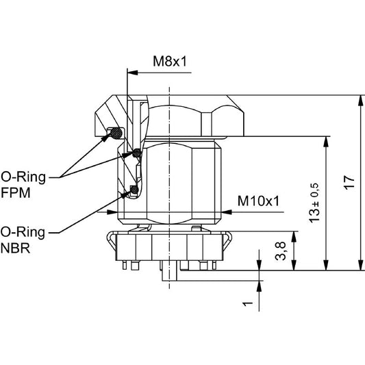 2422440000 - M8 Connector with M10 Thread and 4 Poles, 2g  (Pack of 25)