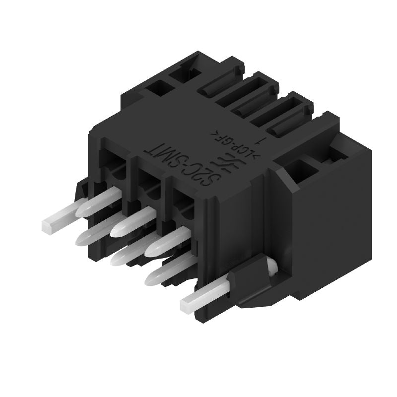 1358540000 - 3.5mm 6-Pole Male Header PCB Connector, Black  (Pack of 175)