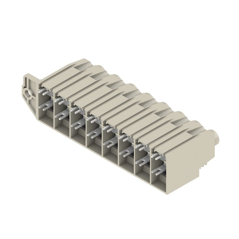 1386840000 - 15mm PCB Terminal for 8 Poles, 90° Angle, Pebble Grey  (Pack of 8)