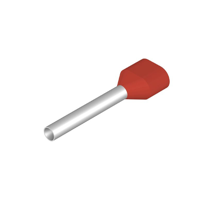 9036330000 - Red Twin Wire Ferrule 22mm, 1mm² with 5.8mm Collar  (Pack of 500)
