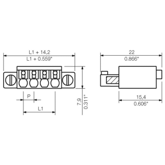 2541900000 - 3-Pole 3.81mm Female PCB Connector, 180° Push-In Design  (Pack of 50)