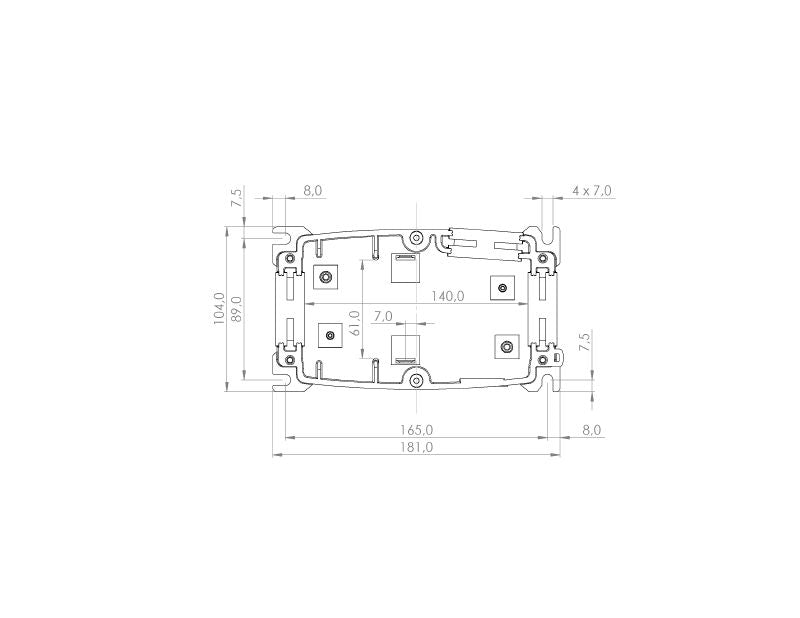 1070140000 - Black IP65 Glass-Fibre Enclosure, 181x104x42mm  (Pack of 10)
