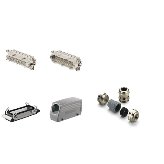 1712530000 - Heavy-Duty 24-Pole Connector, 8 Size, Screw Type, 500V