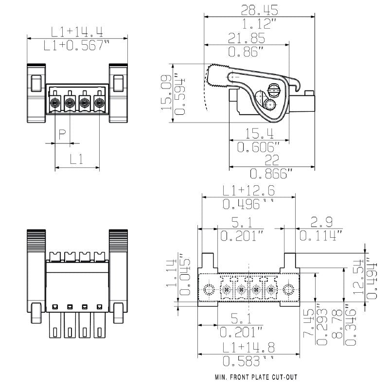2442620000 - 3.81mm Pitch PCB Connector, 4 Poles, RoHS Compliant  (Pack of 50)