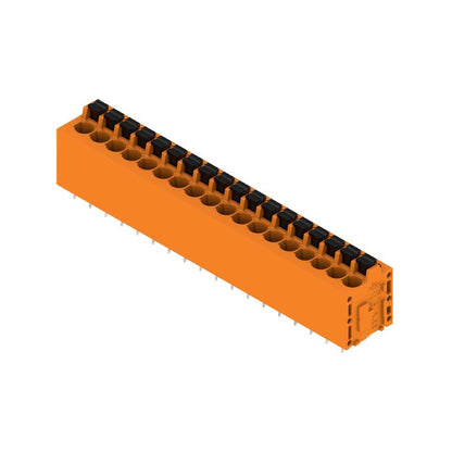 1331350000 - 5.08mm Orange PCB Terminal Block, 18 Poles, 180° Angle  (Pack of 15)