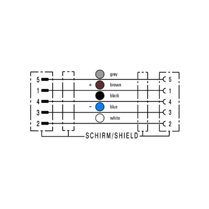 2485140850 - 8.5m M12 5-Pole Shielded Connecting Line for Sensors