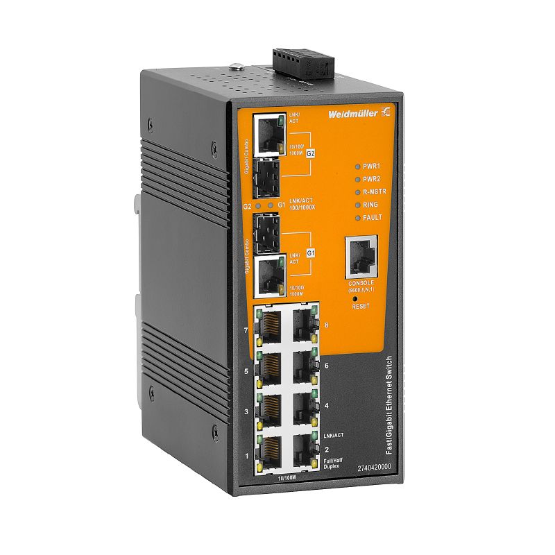 2740420000 - Industrial Managed Switch with 8 RJ45 Ports and Combo Interfaces