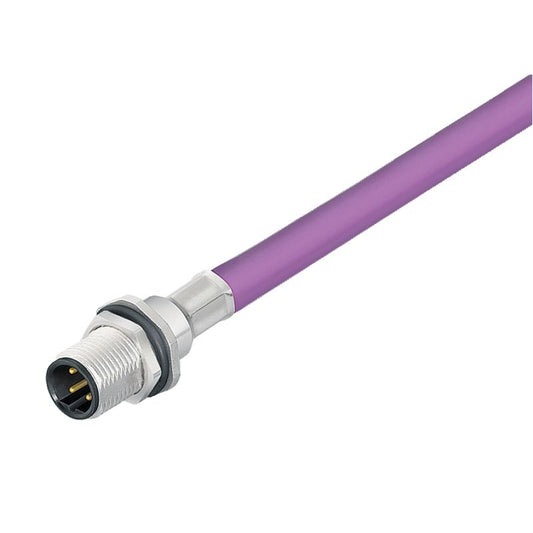 1279490500 - 5m M12 Plug Connector, 2 Poles, RoHS Compliant