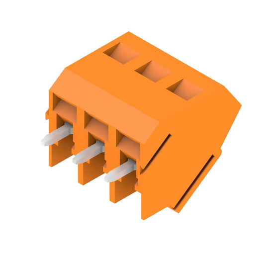 1715360000 - 5mm PCB Terminals 135° Angle, Solder Pins, Orange  (Pack of 500)