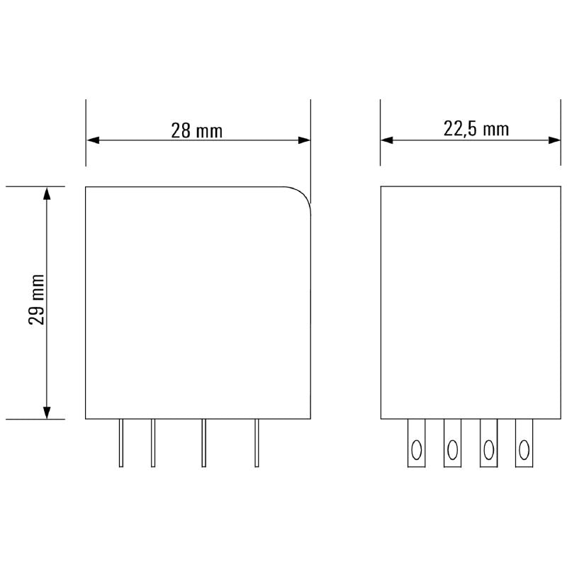 8054360000 - 4-Contact 12V DC Relay with Test Button and AgNi Contacts  (Pack of 10)
