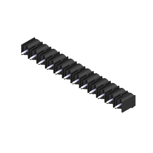 1122650000 - 12-Pole 7.62mm PCB Connector, 180° Angle, Black Finish  (Pack of 50)