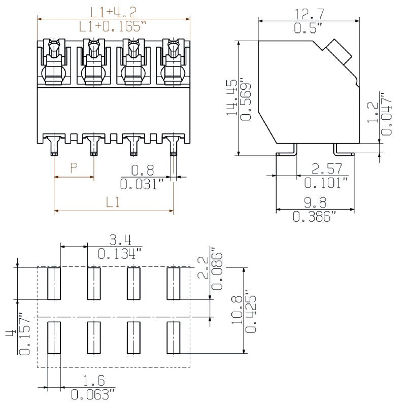 1473720000 - Black 5-Pole PCB Terminal with PUSH IN, 5mm Size  (Pack of 210)