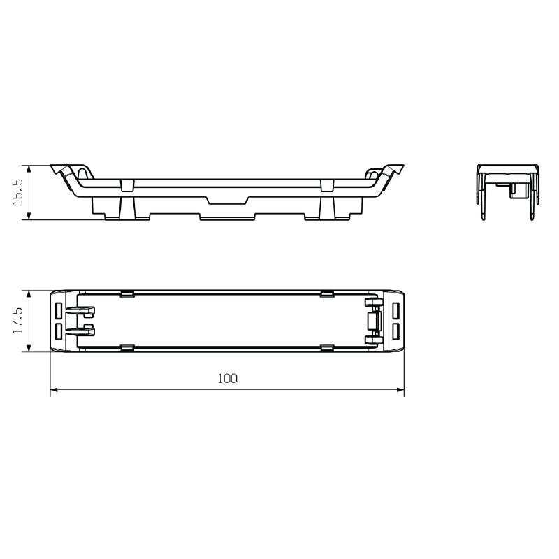 1254140000 - Black CH20M17 Front Element with 17.5mm Width, 50-Pack  (Pack of 50)