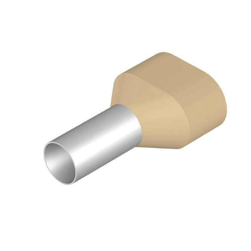 9004940000 - Ivory Twin Wire-End Ferrule with 13.4mm Collar Height  (Pack of 100)