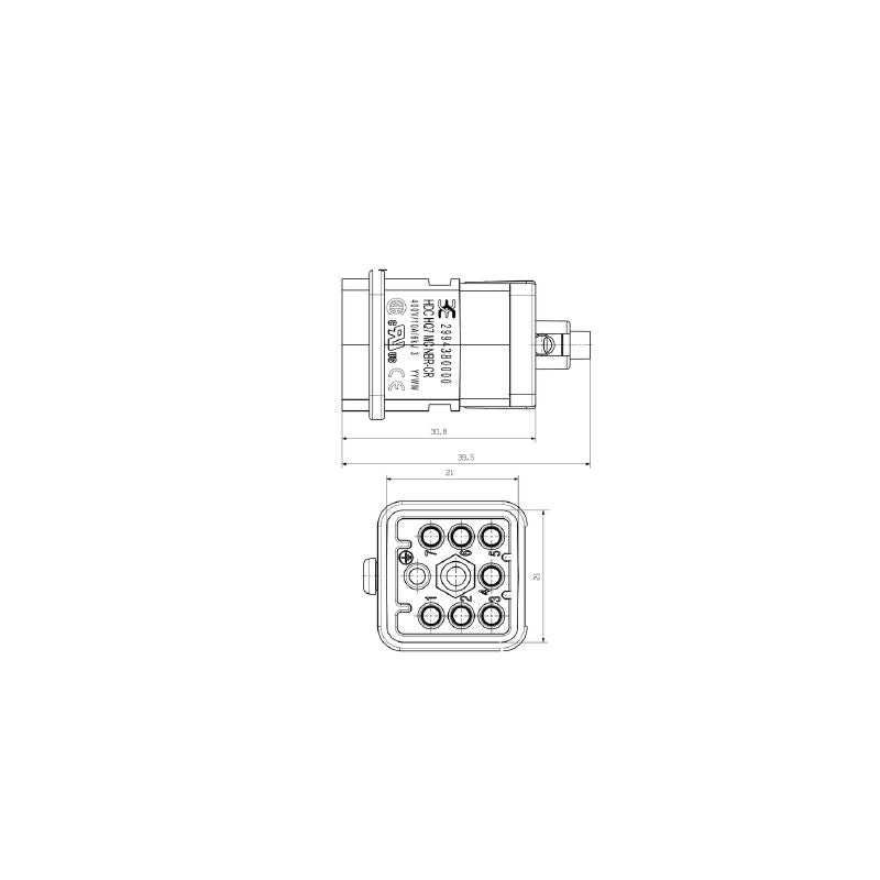 1003190000 - 7-Pole Male Connector, 10A Crimp, 400V Rated