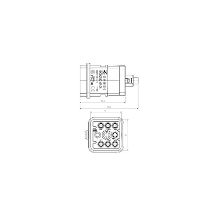 1003190000 - 7-Pole Male Connector, 10A Crimp, 400V Rated