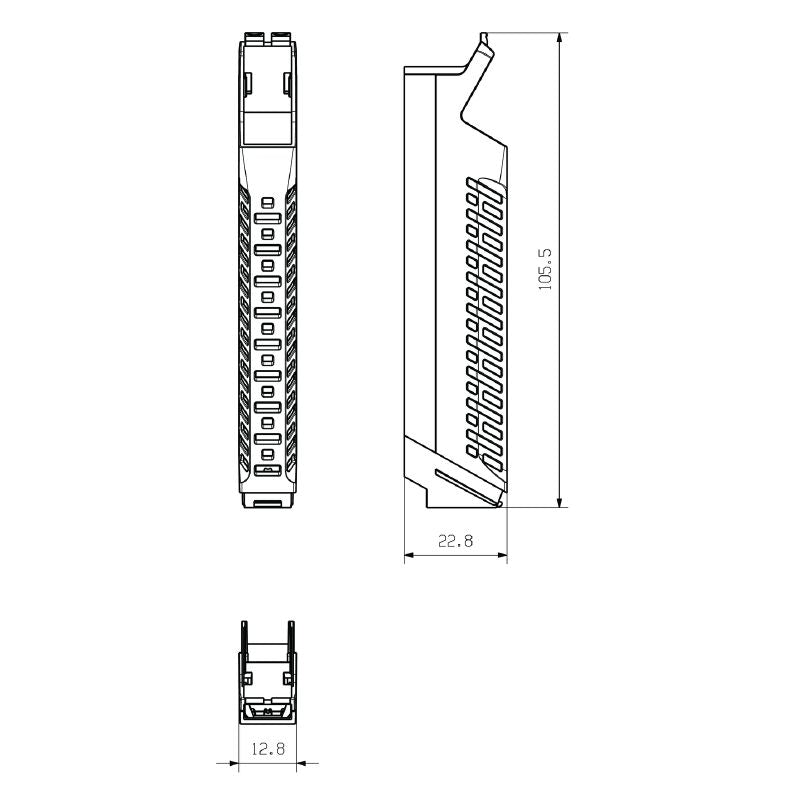 1104230000 - Light Blue OMNIMATE Side Element, 12.5mm x 105.5mm x 22.8mm  (Pack of 14)
