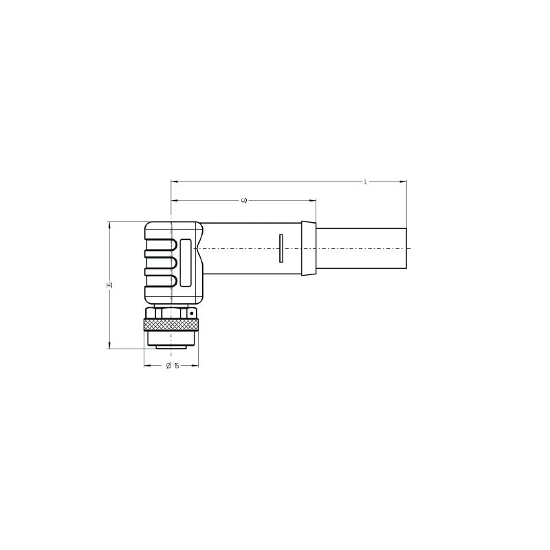 2050470500 - 5m Halogen-Free M12 Power Cable, 4-Pole Connections