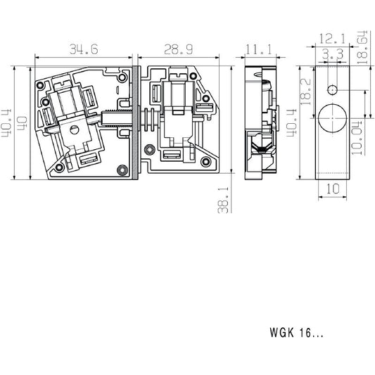 2439600000 - 16mm² RoHS Feed-Through Terminal with Compact Screw Connection  (Pack of 50)