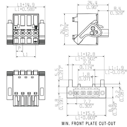 1001060000 - 5.08mm 7-Pole Female Plug Connector with PUSH IN Design  (Pack of 24)