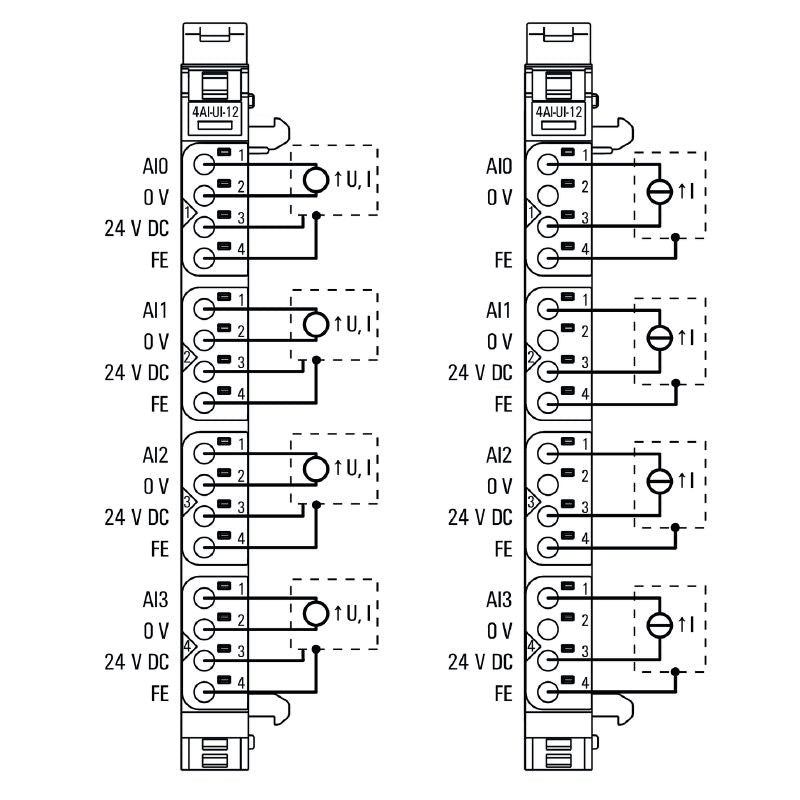 1394390000 - UR20-4AI-UI-12 Remote I/O Module, 4 Analog Channels, IP20