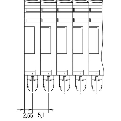 1712820000 - Dark Beige 2.5 mm² Feed-through Terminal with Tension Clamp  (Pack of 100)